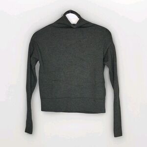 Wilfred Aritzia Cyprie Sweater Small Olive Green 100% Merino Wool Mock Neck